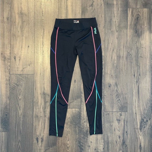 Fila Pants - FILA Sports Performance Neon Running Legging Tights Women Size S